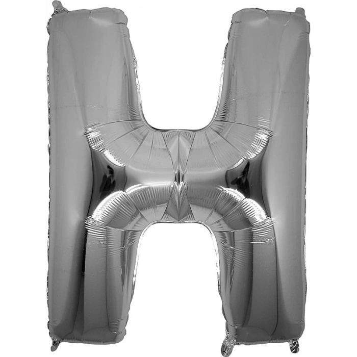 H Harfi Gümüş Folyo Balon