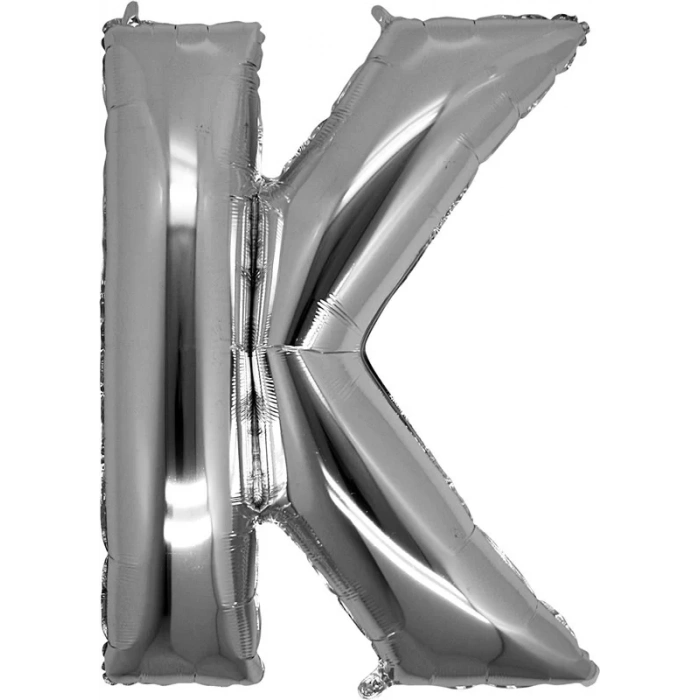K Harfi Gümüş Folyo Balon