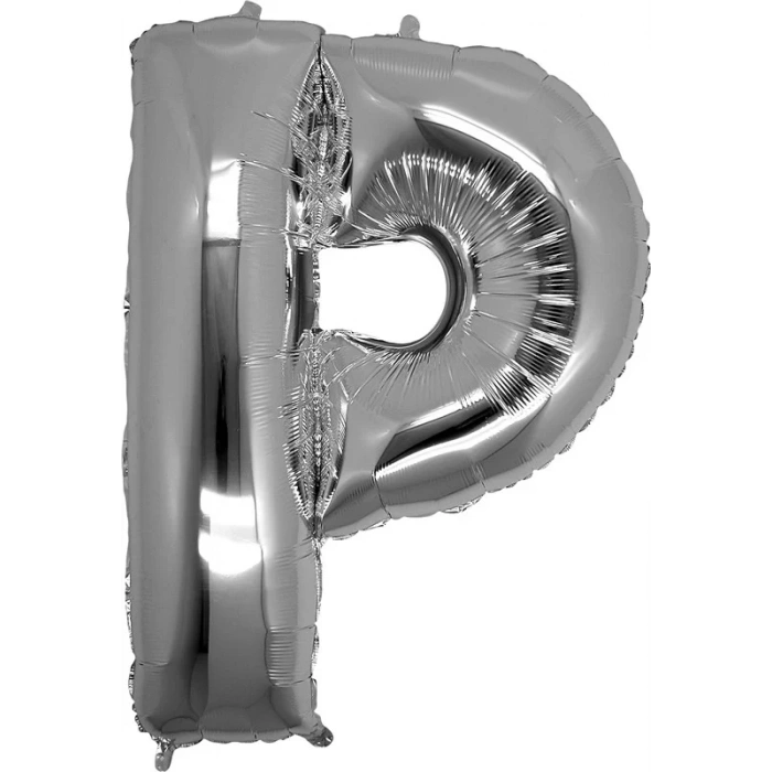 P Harfi Gümüş Folyo Balon