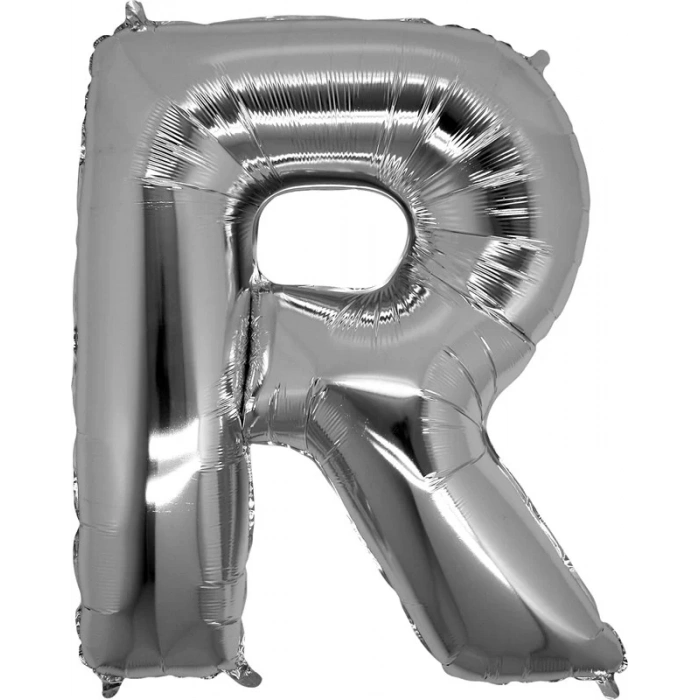 R Harfi Gümüş Folyo Balon