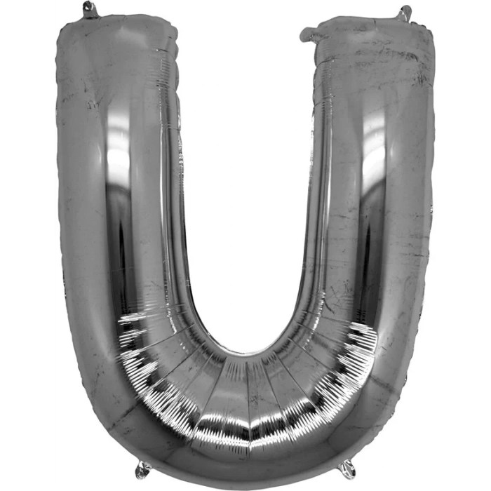U Harfi Gümüş Folyo Balon