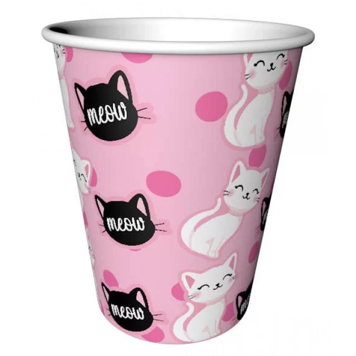 Kedicikler Pembe Bardak 8 Adet