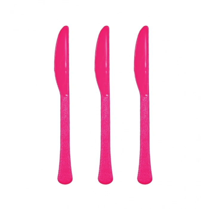 Şeker Pembesi Plastik Bıçak 25 Adet