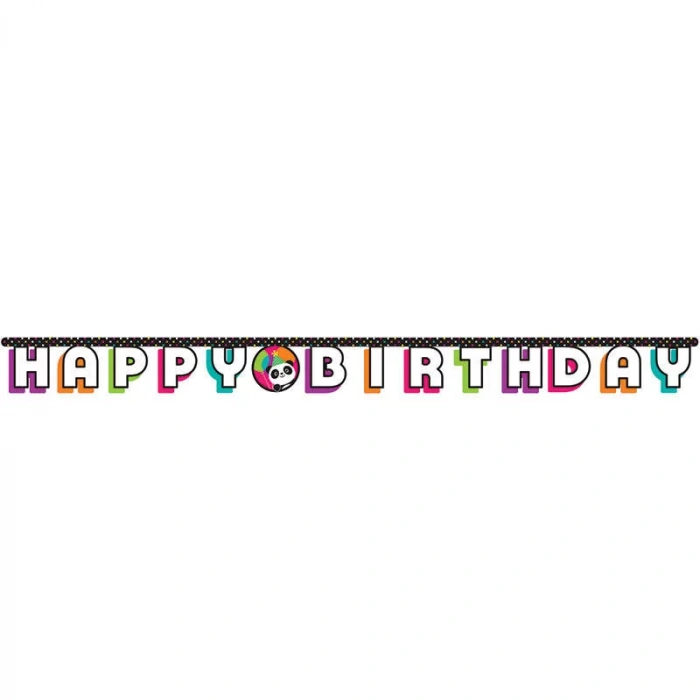 Panda Happy Birthday Harf Afiş