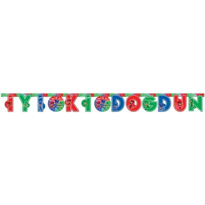 Pj Mask İyi ki Doğdun Harf Afiş