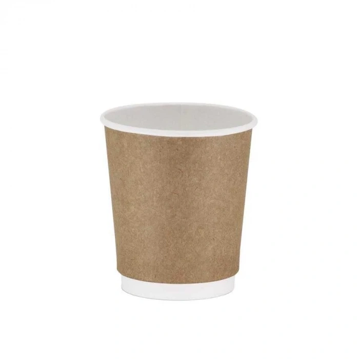 Double Wall Kraft Karton Bardak 8 oz - 25 Adet