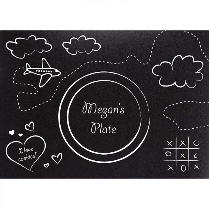 Kara Tahta Görünümlü Yazılabilir Amerikan Servis ve Tebeşir 8 Adet