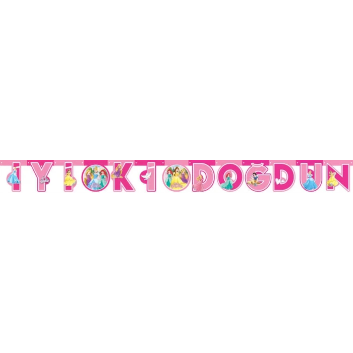 Disney Prensesleri İyi Ki Doğdun Harf Afiş