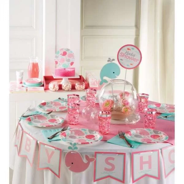 Pembe Balinalar 1 Yaş SÜPER Parti Seti 24 KİŞİLİK