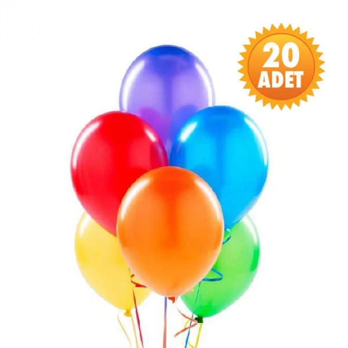 Karışık Renk 20 Li Latex Balon