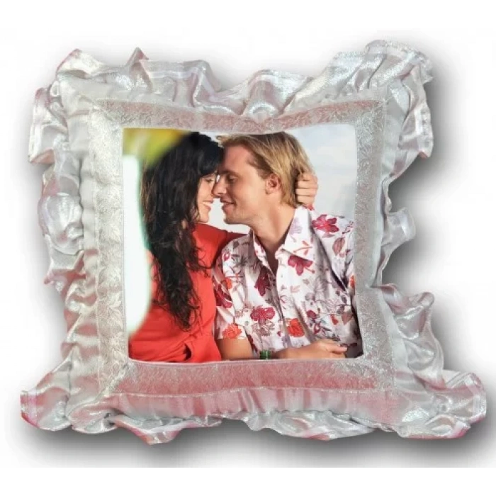 Yastık baskı (Gümüş fırfırlı)