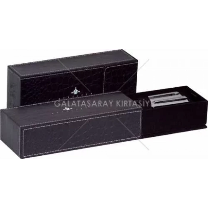 Steelpen Dolmakalem + Tükenmez Plus Siyah Krom Desenli 5083