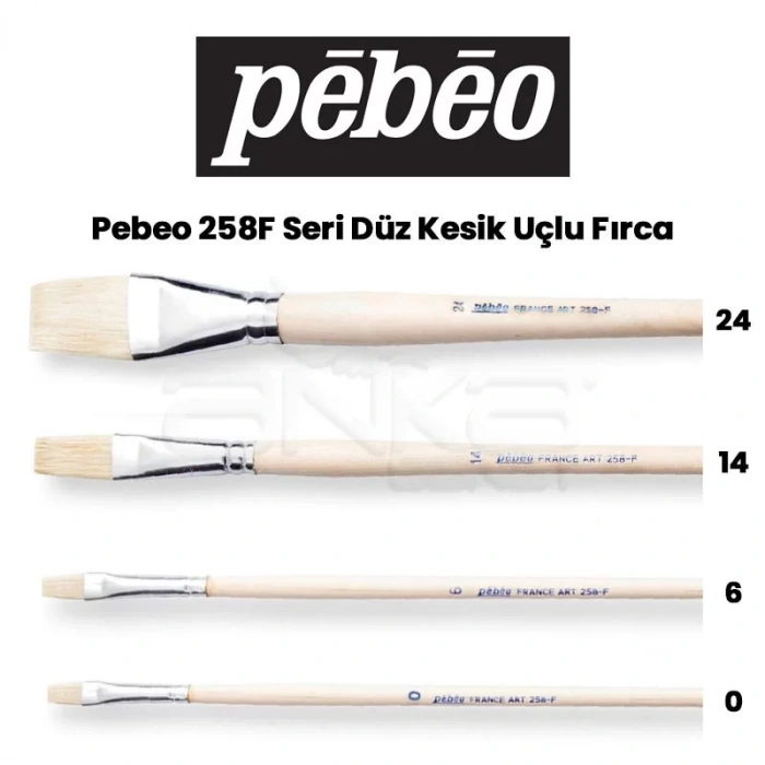 Pebeo 258F Seri Düz Kesik Uçlu Fırca