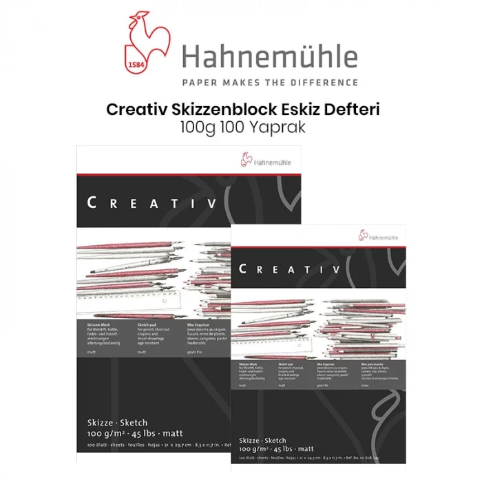 Hahnemühle Creativ Skizzenblock Eskiz Defteri 100g 100 Yaprak