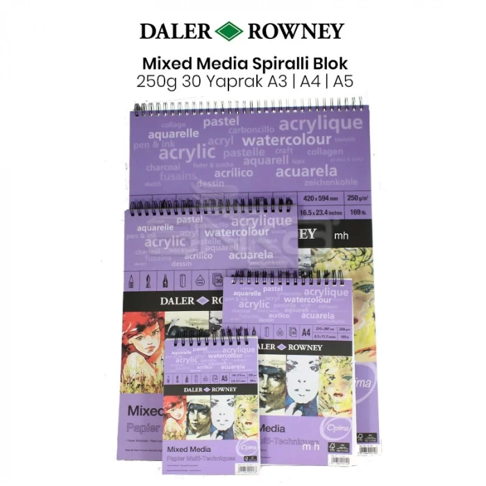 Daler Rowney Mixed Media 250g 30 Yaprak