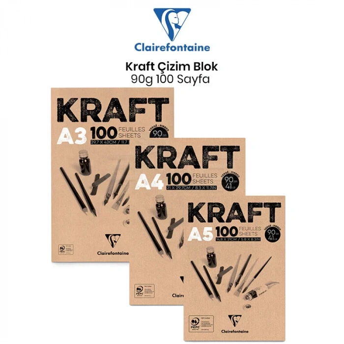 Clairefontaine Kraft Çizim Blok 90g 100 Yaprak
