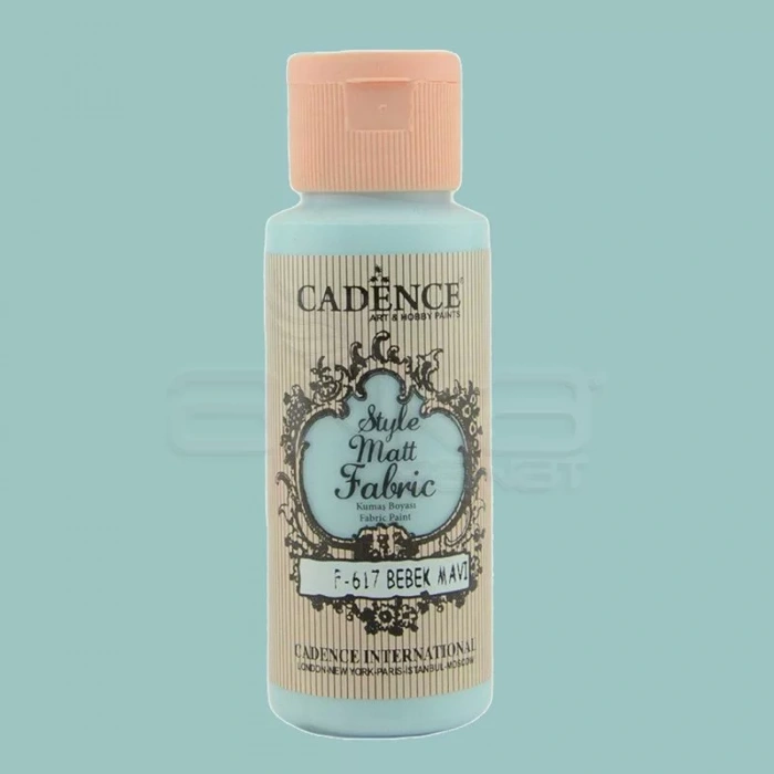Cadence Style Matt Fabric Kumaş Boyası 59ml F617 Bebek Mavi-Baby Blue