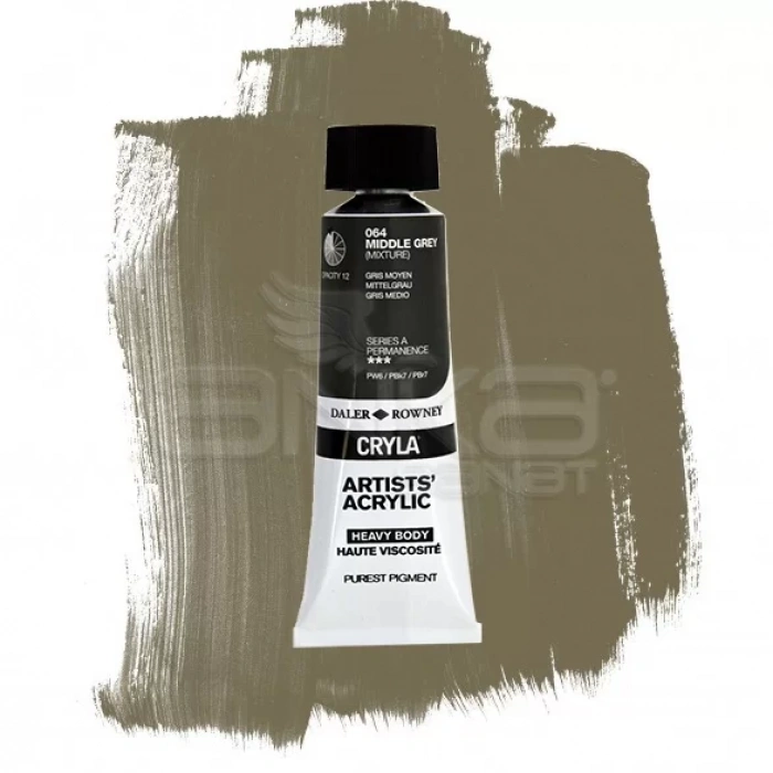 Daler Rowney Cryla Artist Akrilik Boya 75ml 064 Middle Grey Seri A