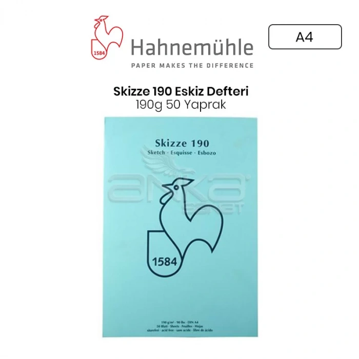 Hahnemühle Skizze 190 Eskiz Defteri A4 190g 50 Yaprak