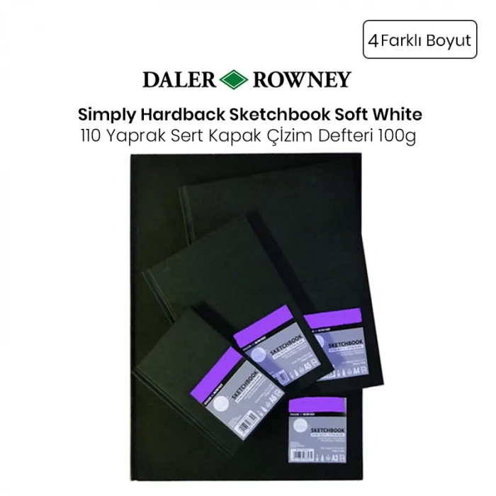 Daler Rowney Simply Hardback Sketchbook Soft White Sert Kapak Çizim Defteri 110 Yaprak 100g
