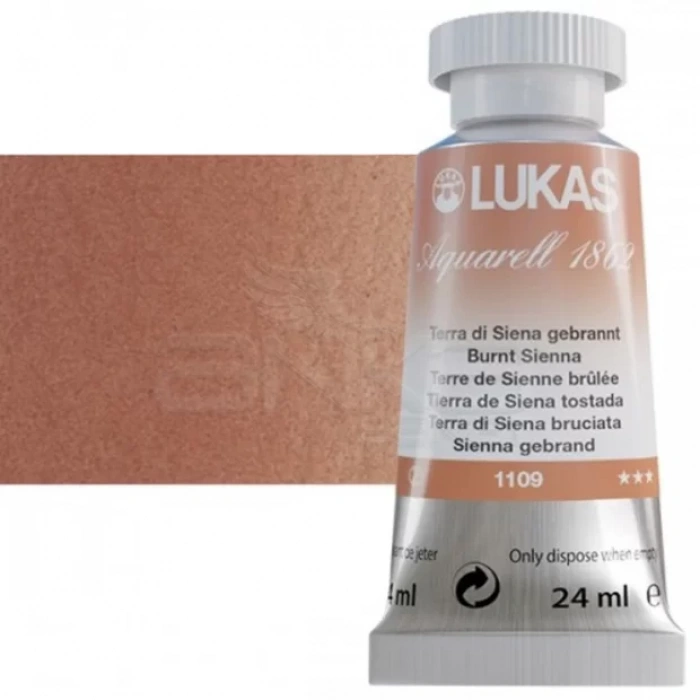 Lukas Aquarell 1862 Artist 24ml Sulu Boya 1109 Burnt Sienna Seri 2