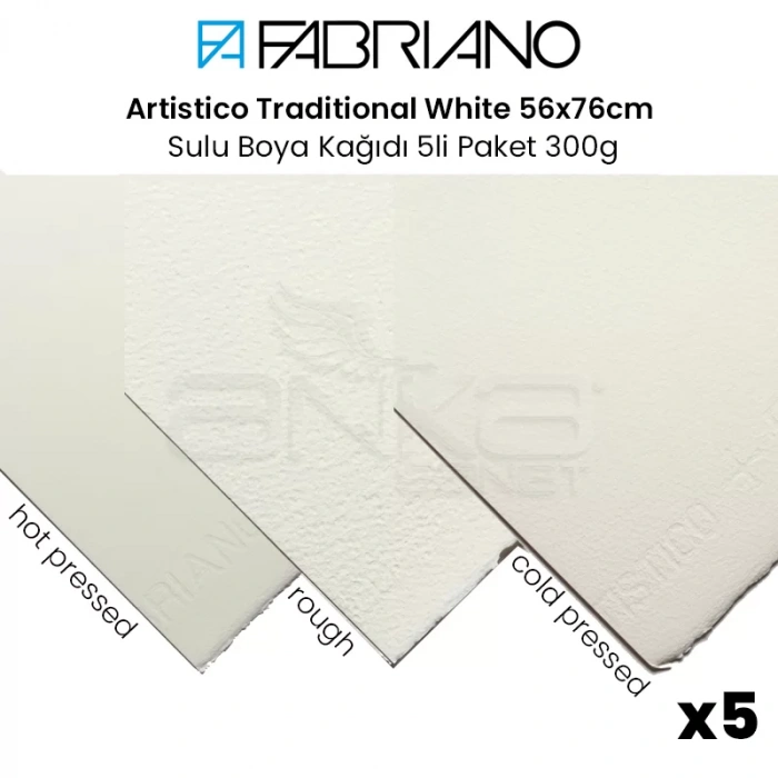 Fabriano Artistico Traditional White 56x76cm Sulu Boya Kağıdı 5li Paket 300g