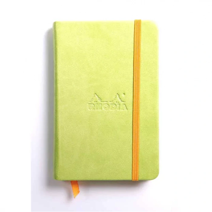 Rhodia Boutique Rodiarama Renkler Italyan Deri Çizgili Defter Anis Green A6  96 Yaprak