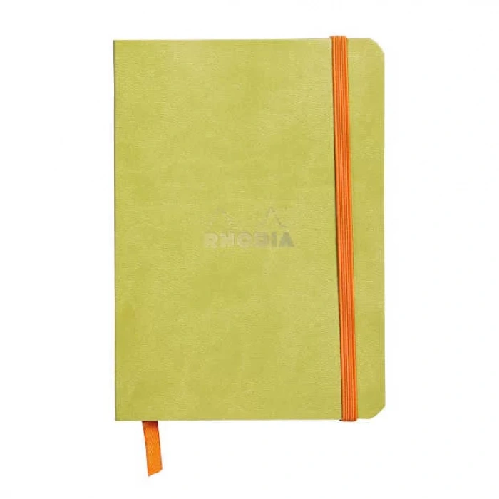 Rhodia Boutique Rodiarama Renkler Italyan Deri Yumuşak Kapak Çizgili Anis Green A6 72 Yaprak