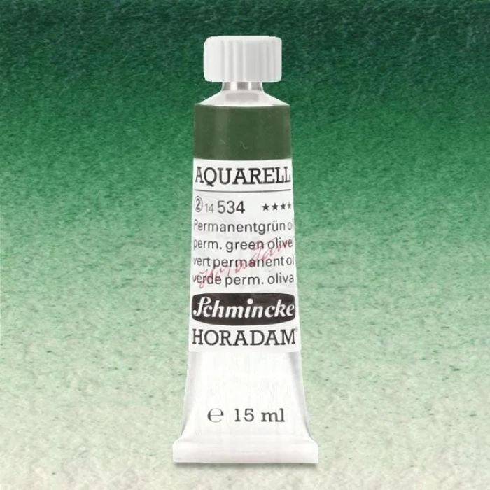 Schmincke Horadam Aquarell Tube 15ml Seri 2 Permanent Green Olive 534