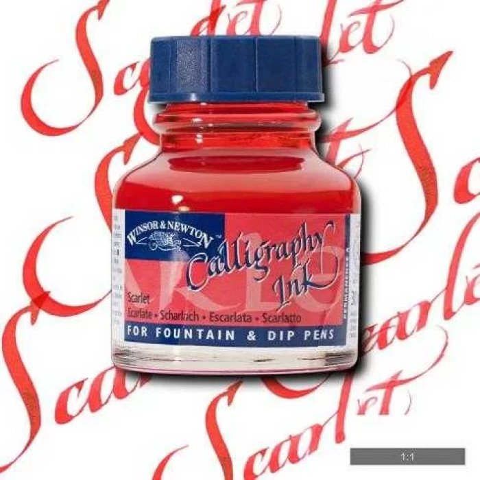 Winsor & Newton Calligraphy Mürekkebi 30ml Scarlet 601