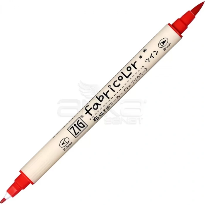 Zig Fabricolor Twin Çift Uçlu Kumaş Boyama Kalemi 020 Red