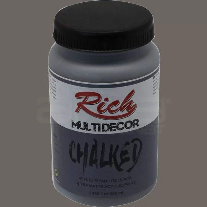 Rich Multi Decor Chalked Akrilik Boya 250ml 4576 İs Siyah
