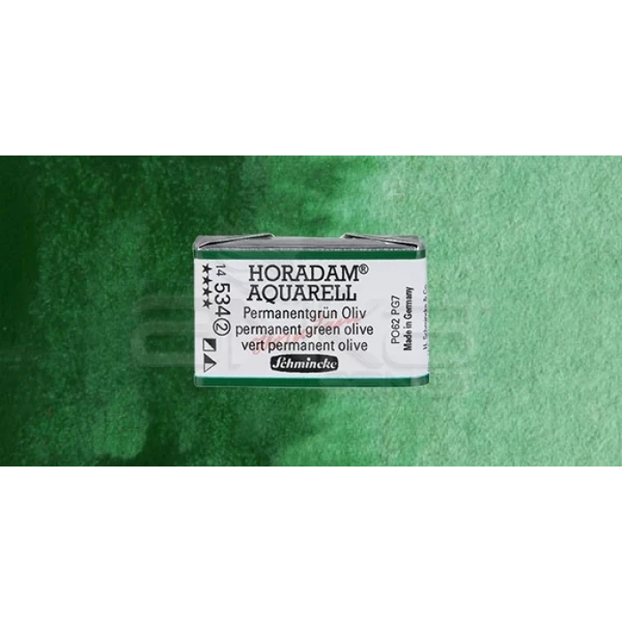 Schmincke Horadam Aquarell 1/1 Tablet 534 Permanent Green Olive seri 2