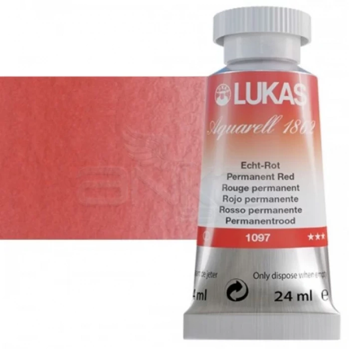Lukas Aquarell 1862 Artist 24ml Sulu Boya 1097 Permanent Red Seri 2