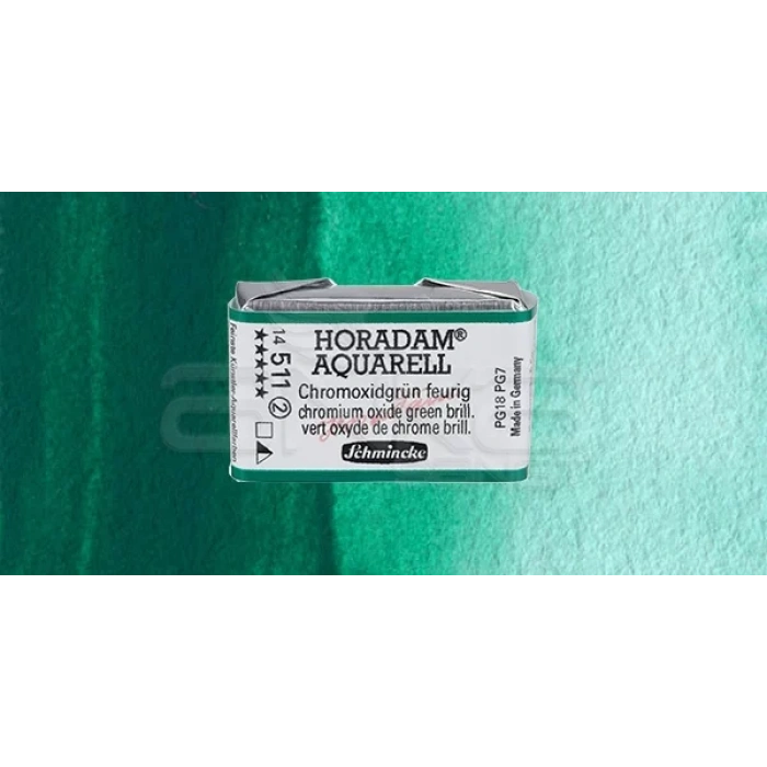 Schmincke Horadam Aquarell 1/1 Tablet 511 Chrom Oxide Green Brill seri 2