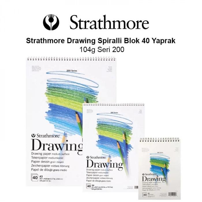 Strathmore Drawing Spiralli Blok 40 Yaprak 104g Seri 200