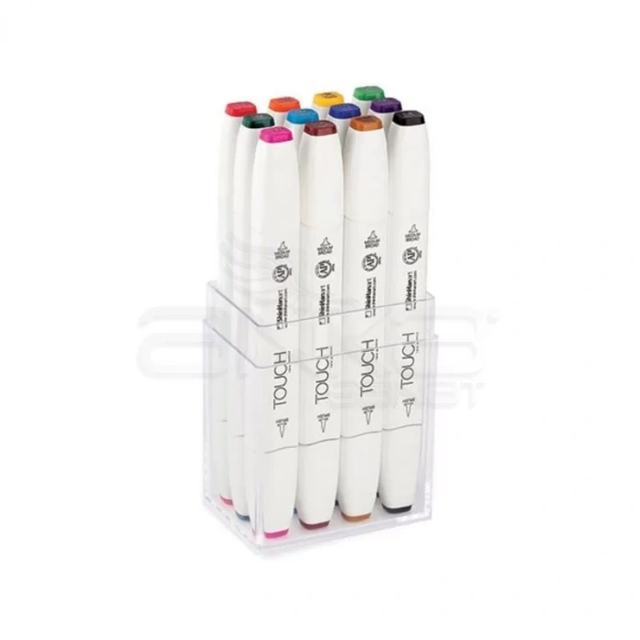Touch Twin Brush Marker Kalem 12li Set Ana Renkler