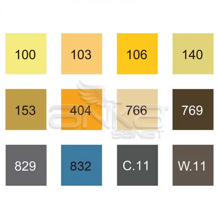 Zig Kurecolor Fine & Brush for Manga 12li Set Muted Tones