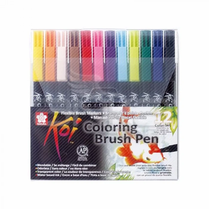 Sakura Koi Coloring Brush Pen Fırça Uçlu Kalem 12li Set