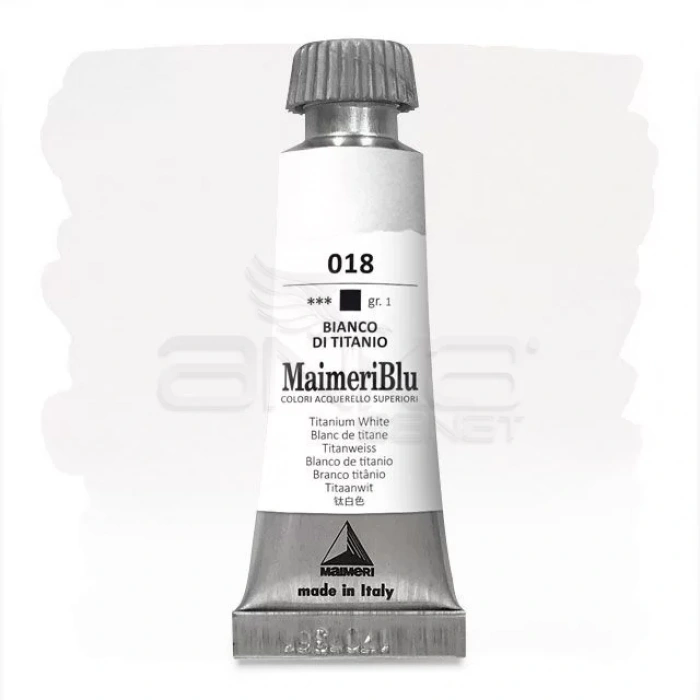 Maimeri Blu Tüp Sulu Boya 12 ml S1 No:018 Titanium White