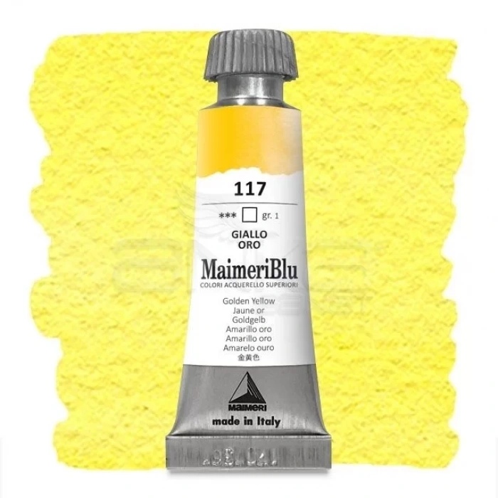 Maimeri Blu Tüp Sulu Boya 12 ml S1 No:117 Golden Yellow