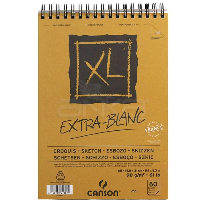 Canson XL Extra White Eskiz Defteri 90g 60 Yaprak A5