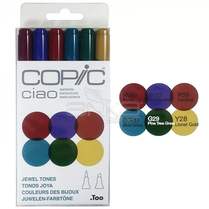 Copic Ciao Marker 6lı Set Jewel Tones