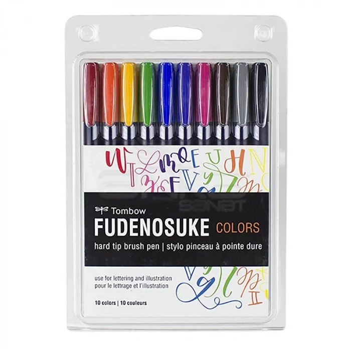 Tombow Fudenosuke Brush Pen Fırça Uçlu Kalem 10lu Set