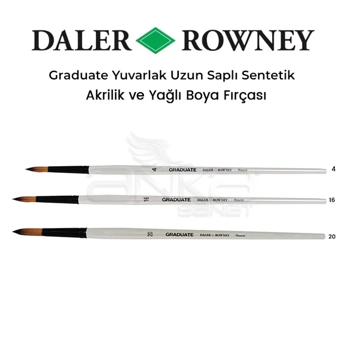 Daler Rowney Graduate Yuvarlak Uzun Saplı Sentetik Fırça