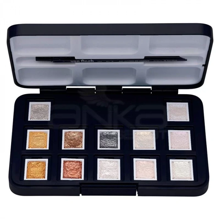 Van Gogh Sulu Boya Seti 12 Metalik Renkler Defterli