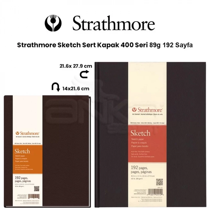 Strathmore Sketch Sert Kapak 400 Seri 89g 192 Yaprak