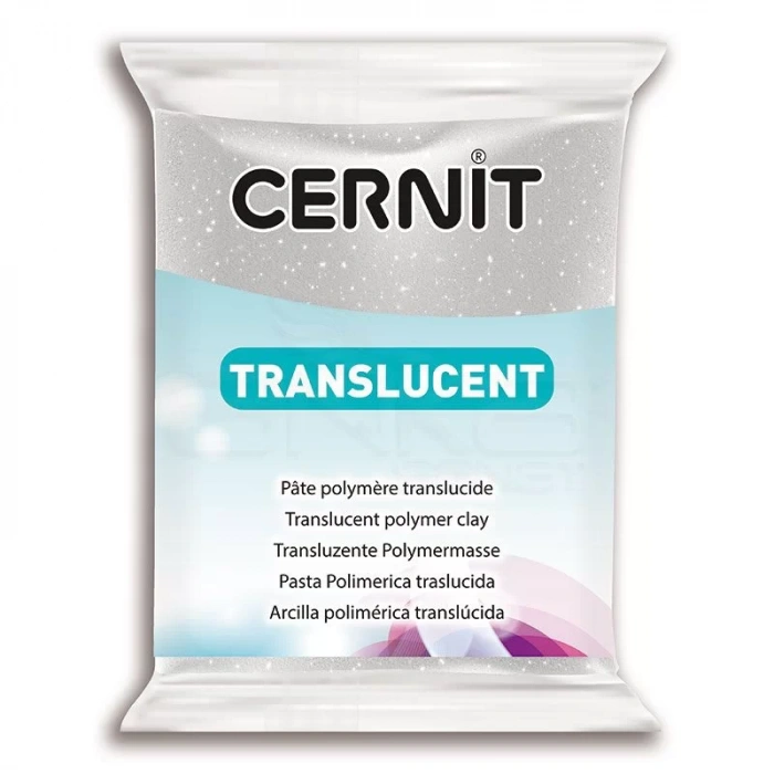 Cernit Translucent (Transparan) Polimer Kil 56g 080 Glitter Silver