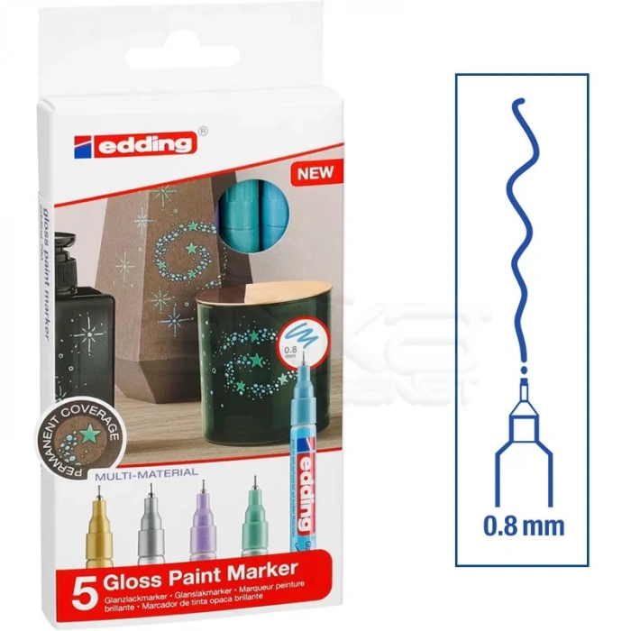 Edding 780 Gloss Paint Marker Metalik  0.8mm 5li Set