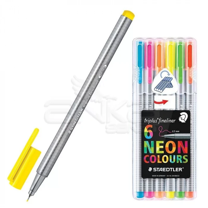 Staedtler Triplus Fineliner İnce Uçlu Keçeli Kalem 0.3mm 6lı Neon